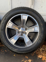 20” Dodge ram 1500 (3) original rims and like new tires and (1) spare