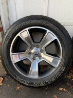 20” Dodge ram 1500 (3) original rims and like new tires and (1) spare