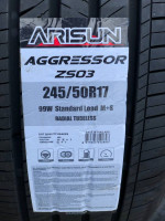 245/50/17 NEW TIRES ARISUN SET OF 4 OR SALE BY SINGLE TIRE