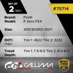 Set of 2 Tires LikeNEW Pirelli P Zero PZ4 305/30ZR21 #75714