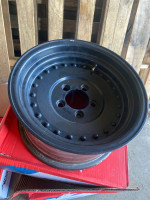 14” aluminum 5-lug wheels 5x4.5 painted black