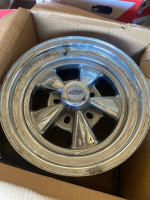 15” chrome Cragar 5-lug wheels 5x4.5 or 5x4.75