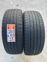 185/55R15 PAIR 2TIRES FALKEN 80%LIFE 2019 ZERO REPAIRS