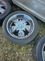 22 inch Shooz Chrome wheels rims and Yokohama tires