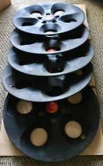 5 Jeep Wrangler 18' wheel HubCaps black red center