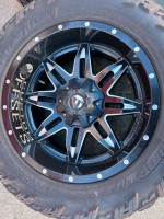 20x10 Fuel Lethal wheels 305/55/20 tires 6x5.5 GMC Chevy Ram 6x135 Ford F150 Exp