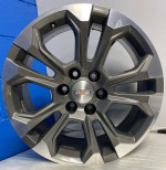 4 OEM 2022-2024 Chevy Silverado 20x9 Dark Grey Machined Rims ALY GZ017