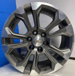 4 OEM 2022-2024 Chevy Silverado 20x9 Dark Grey Machined Rims ALY GZ017