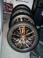 Crown Victoria Rims & Tires 18x8 Unilug 5x114.3 Orange & Black