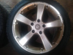 Aluminum Racing Wheels with Wide Blizzak Tires