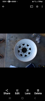 New 16.5x10 B.P. 8on6.5 white wagon wheel