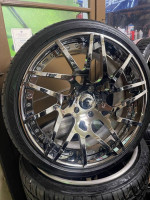 22” Forgiato Staggered Chrome Wheels and Tires 5Lug