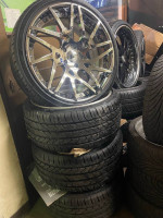 22” Forgiato Staggered Chrome Wheels and Tires 5Lug