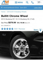 4 Mustang Chrome Bullitt Rims 17x8