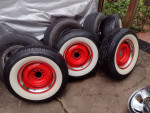Coker Whitewalls & Wheel Vintique Steelies & Caps 🤠 225/75R/15