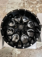 BRAND NEW 20" INCH MAYHEM WARRIOR 20X9 BLACK MILLED WHEELS 8X165.1/170