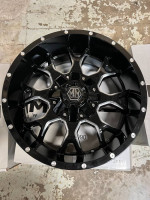 BRAND NEW 20" INCH MAYHEM WARRIOR 20X9 BLACK MILLED WHEELS 8X165.1/170