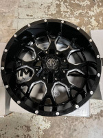 BRAND NEW 20" INCH MAYHEM WARRIOR 20X9 BLACK MILLED WHEELS 8X165.1/170