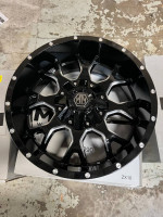 BRAND NEW 20" INCH MAYHEM 8015 BLACK MILLED 20X9 WHEELS RIMS 8X180