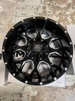 BRAND NEW 20" INCH MAYHEM 8015 BLACK MILLED 20X9 WHEELS RIMS 8X180