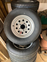 New 205/75R15 Trailer Tires Mounted on 5 Or 6 Lug Rims