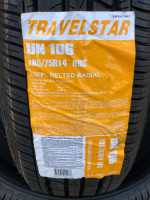 185/75/14 NEW TIRES WHITE WALL TRAVEL STAR SET OF 4
