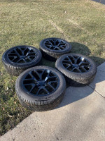 22” snowflakes gloss black and tires