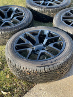 22” snowflakes gloss black and tires