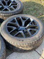 22” snowflakes gloss black and tires