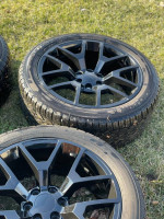 22” snowflakes gloss black and tires