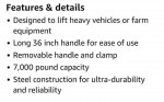 Reese Towpower 48" Farm Jack, Steel Construction, 7000 Pound Capacity