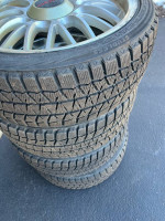 4 Like New 205X40X17 84H Bridgestone Blizzak Snow Winter Tires on Alloy Wheels