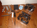 Nintendo Wii console, Mario Kart game, 2 controllers, cables