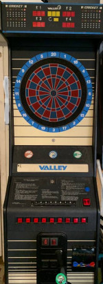 Coin operated arcade dart machine