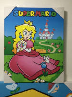 Nintendo Super Mario & Princess Peach Canvas Wall Picture NES SNES N64