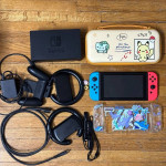 Nintendo switch console with accessories